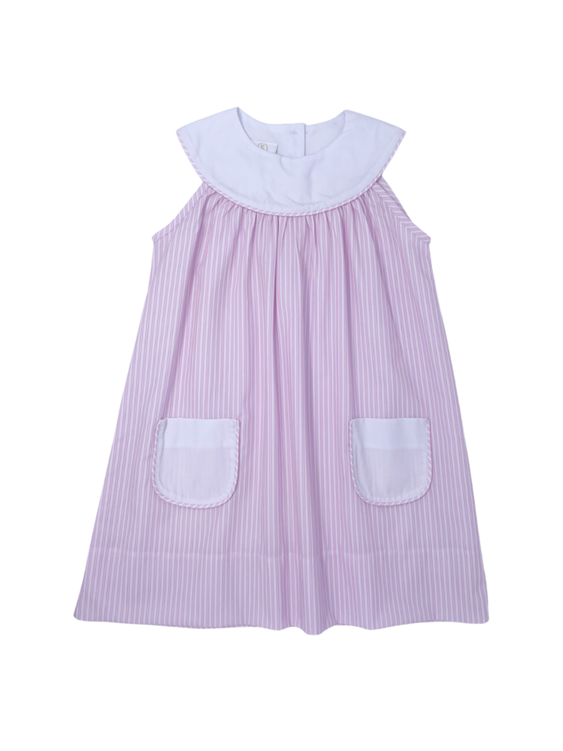 Rosie Dress - Pink Pinstripe