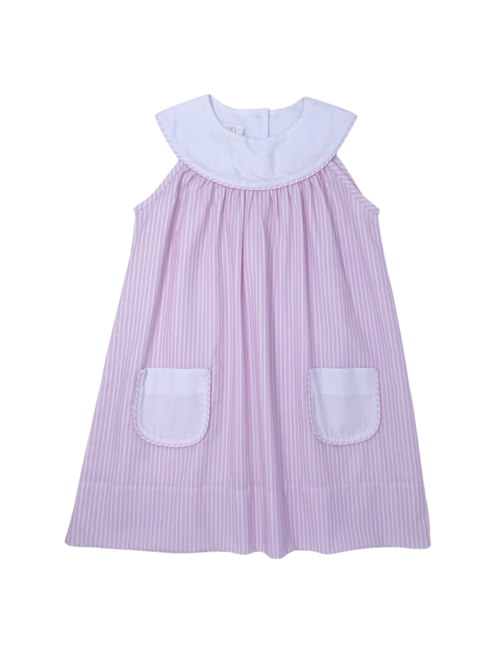 Rosie Dress - Pink Pinstripe