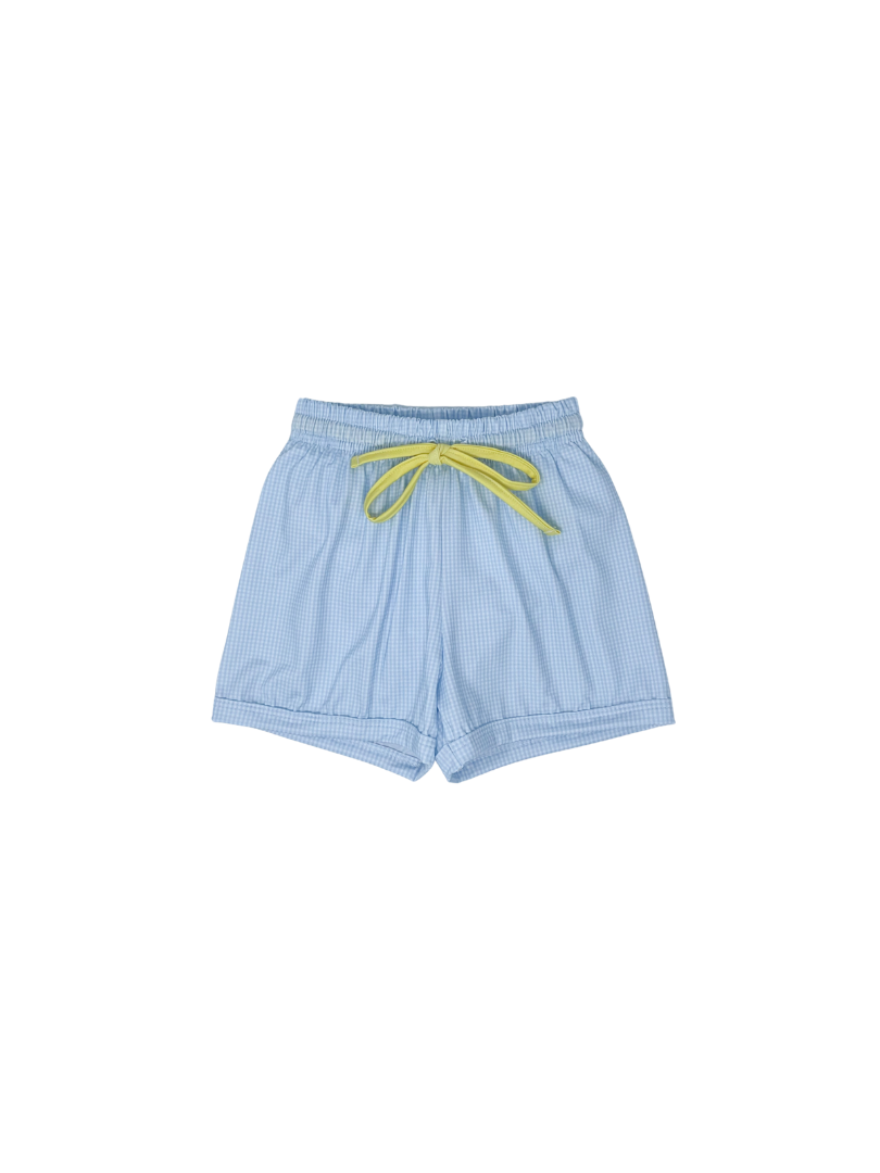 Barnes Bathing Suit - Light Blue MiniGingham