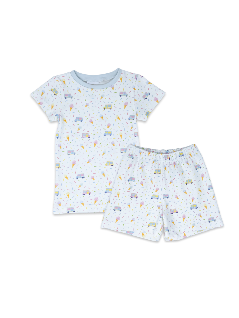 Landon Short Set - Ice Cream Blue