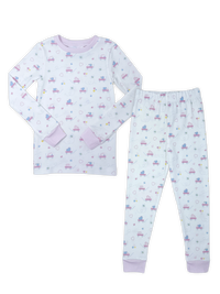 Sweet Pea PJ Set - Wagon / Heart Pink