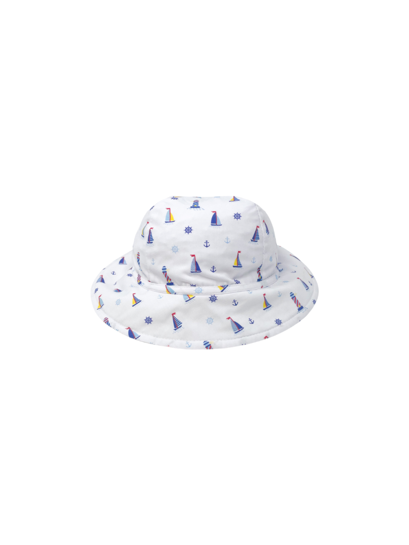 Beach Bucket Hat - Nautical / Red MiniGingham