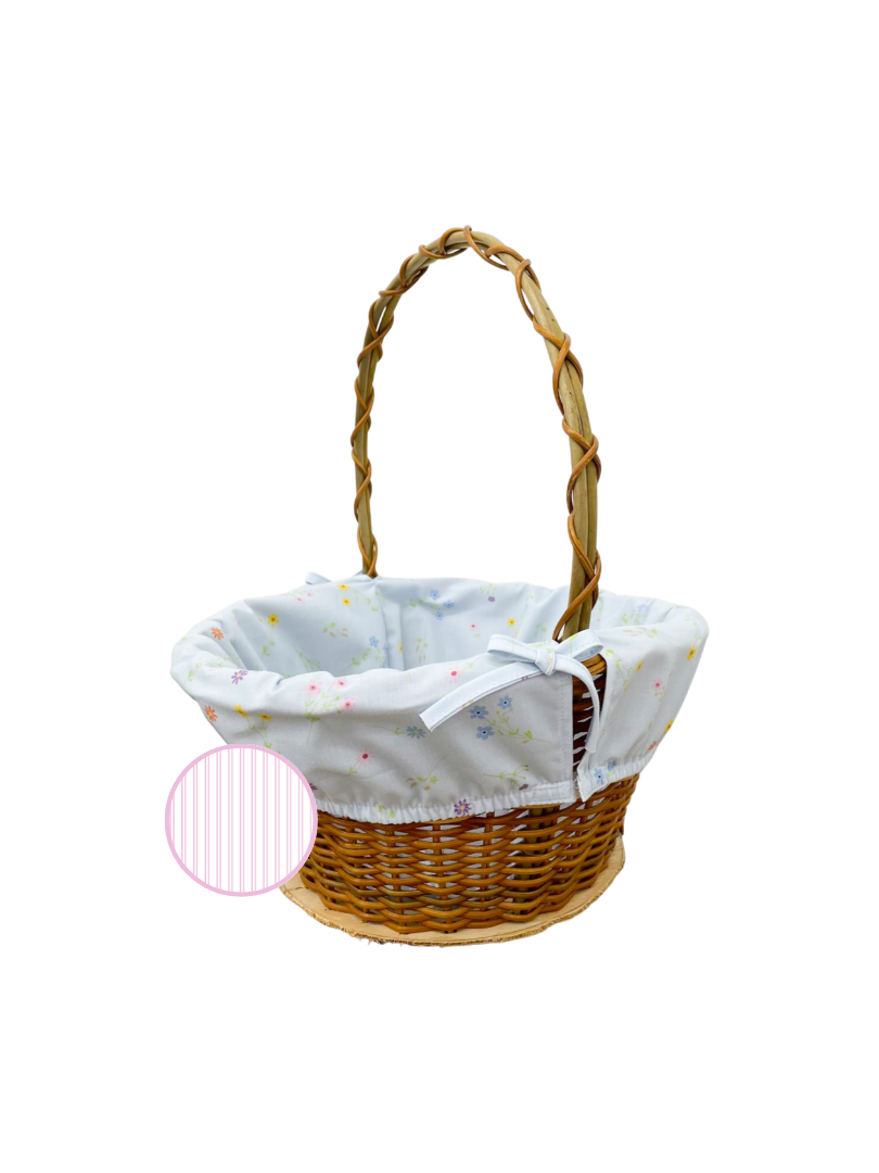 Easter Basket Cover - Pink Pinstripe