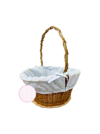 Easter Basket Cover - Pink Pinstripe