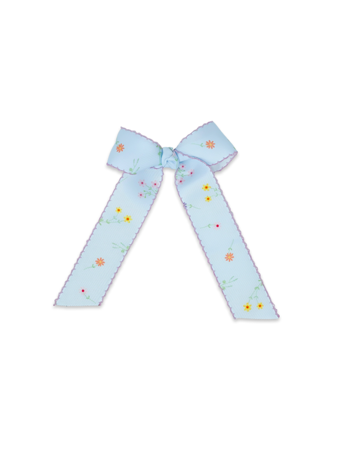 Lola Long Bow - Blue Floral