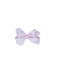 Hallie Hair Bow - Pink Pinstripe