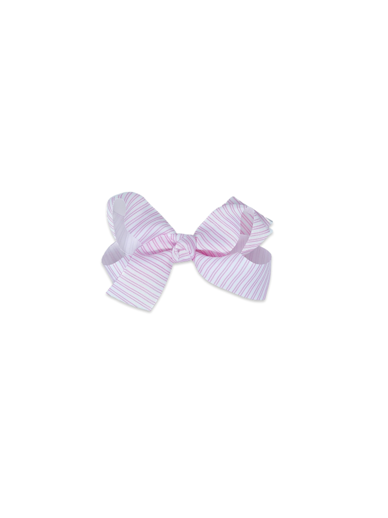 Hallie Hair Bow - Pink Pinstripe