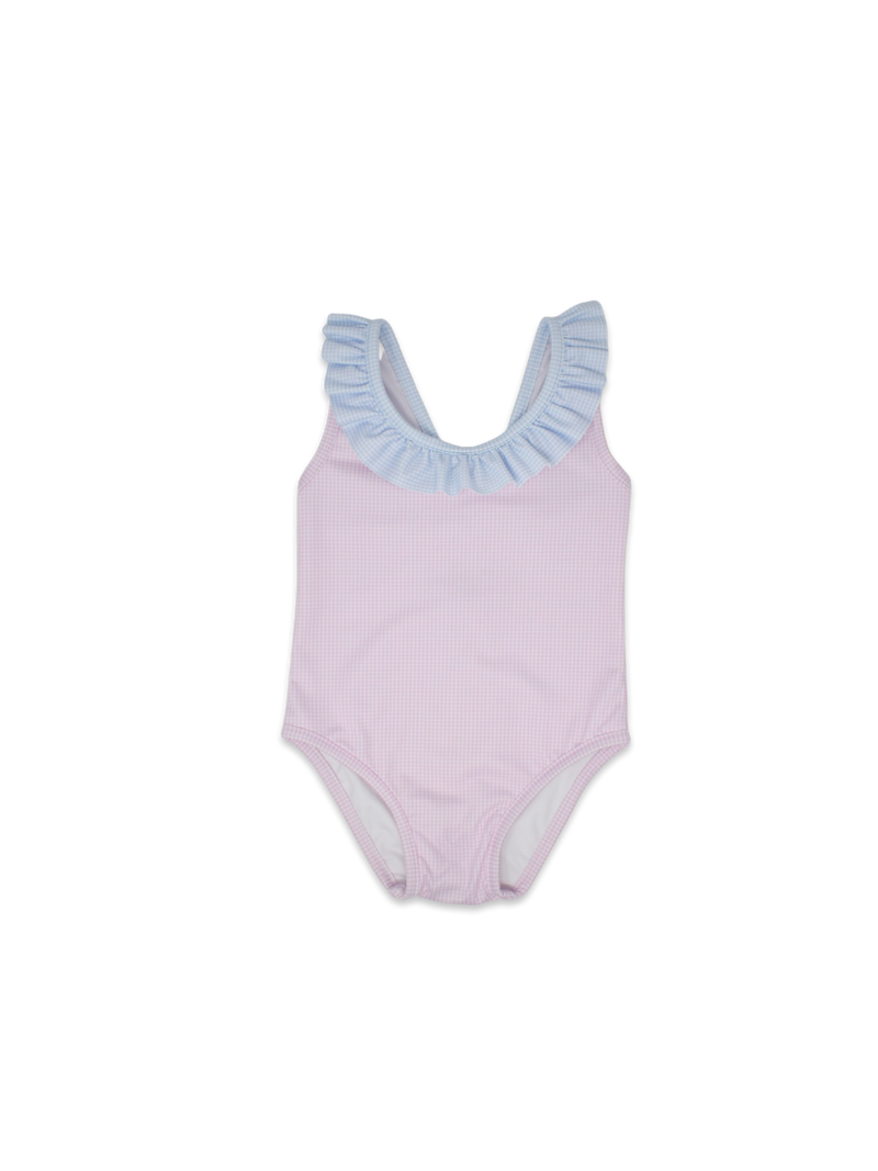 Sarah Swimsuit - Pink / Blue Minigingham