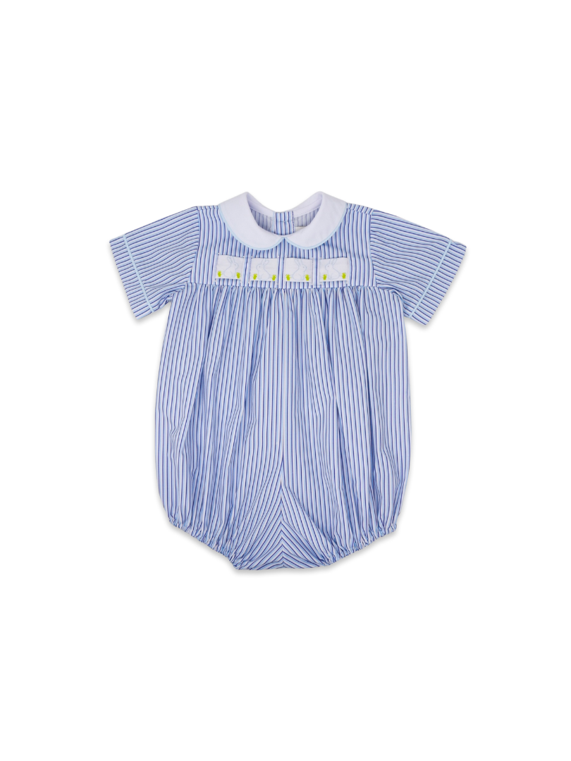 Noah Ribbon Bubble - Blue Pinstripe