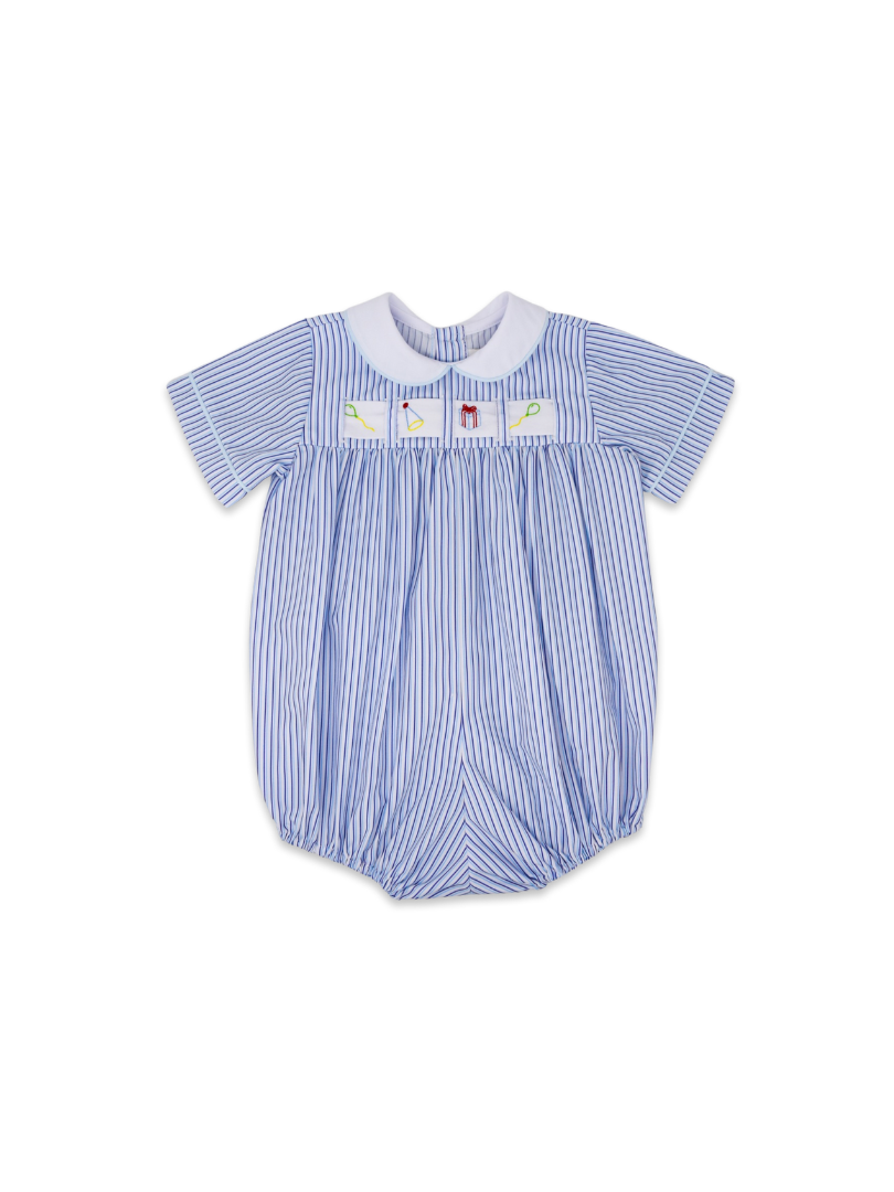 Noah Ribbon Bubble - Blue Pinstripe