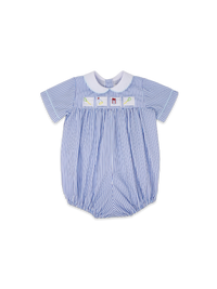 Noah Ribbon Bubble - Blue Pinstripe