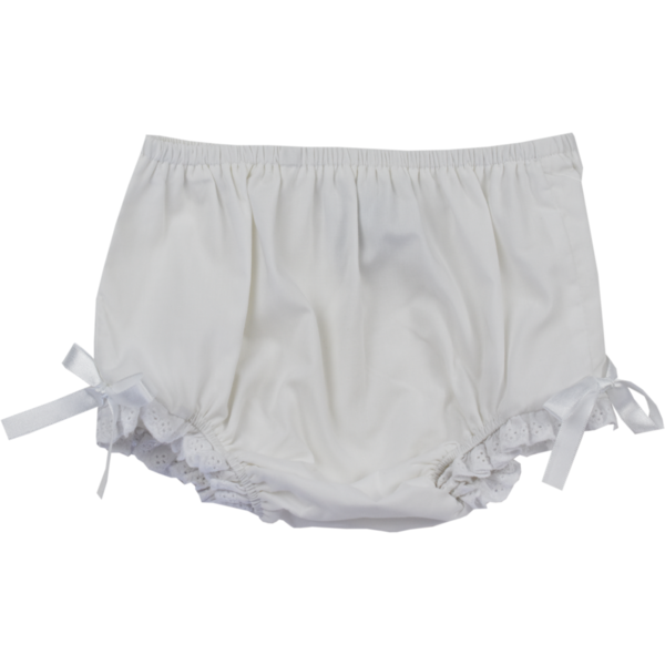 Elegant Diaper Cover - White/Eyelet