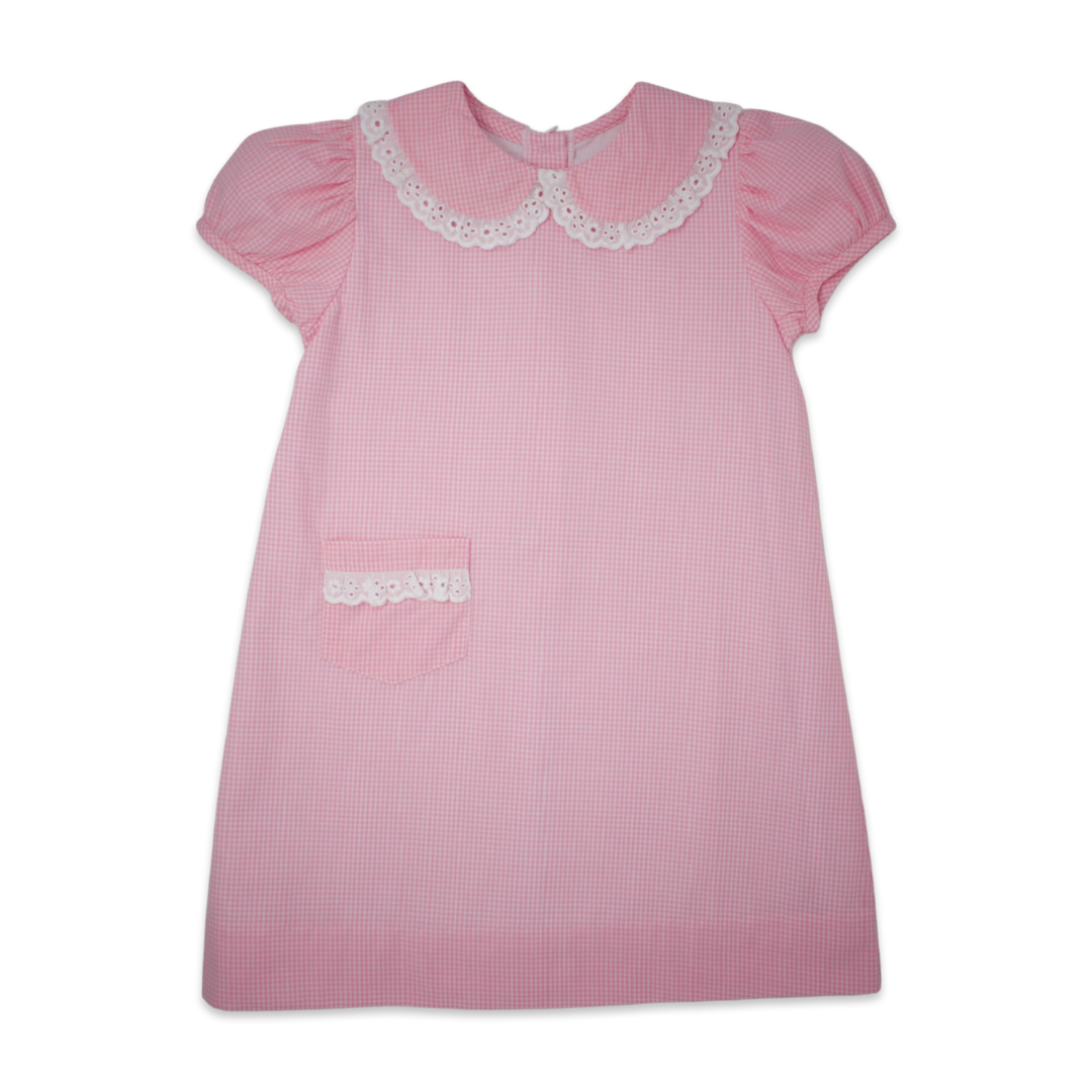 1956 Pocket Dress - Pink Minigingham