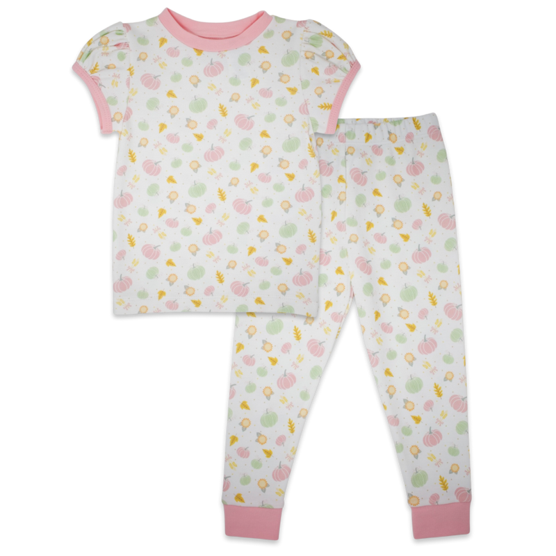 Sweet Pea PJ Set - Pink Pumpkin / Pink