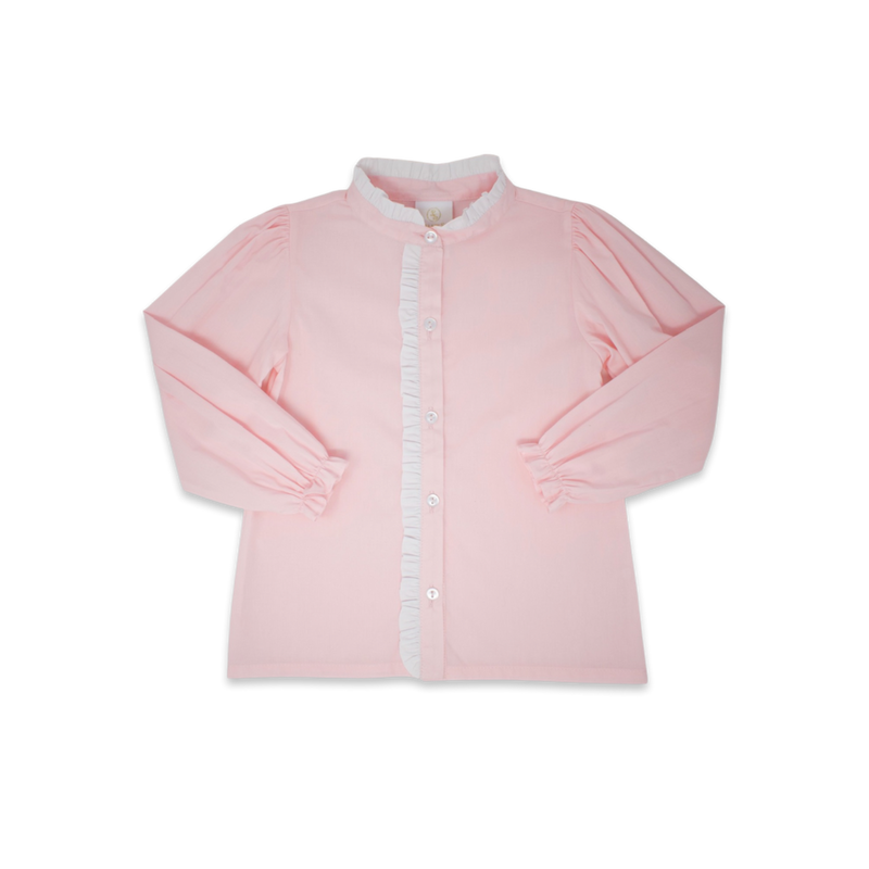 Polly Polo LS - Pink, White