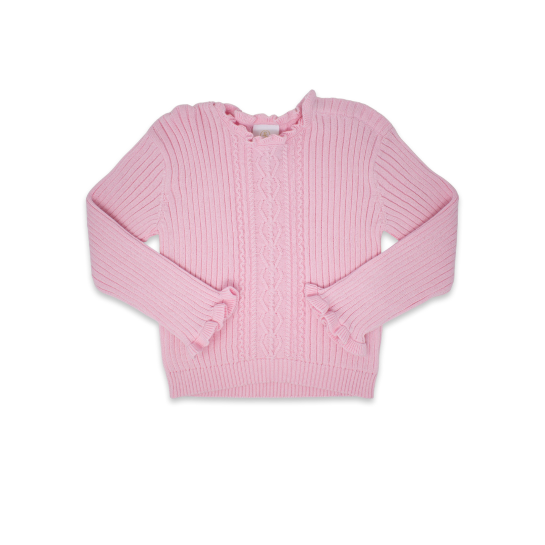 Cable Knit Sweater - Pink