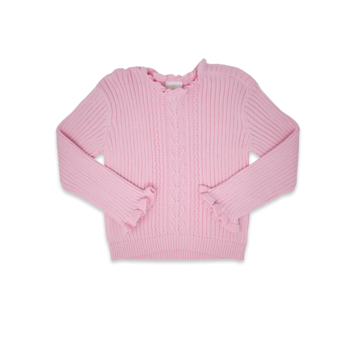 Cable Knit Sweater - Pink