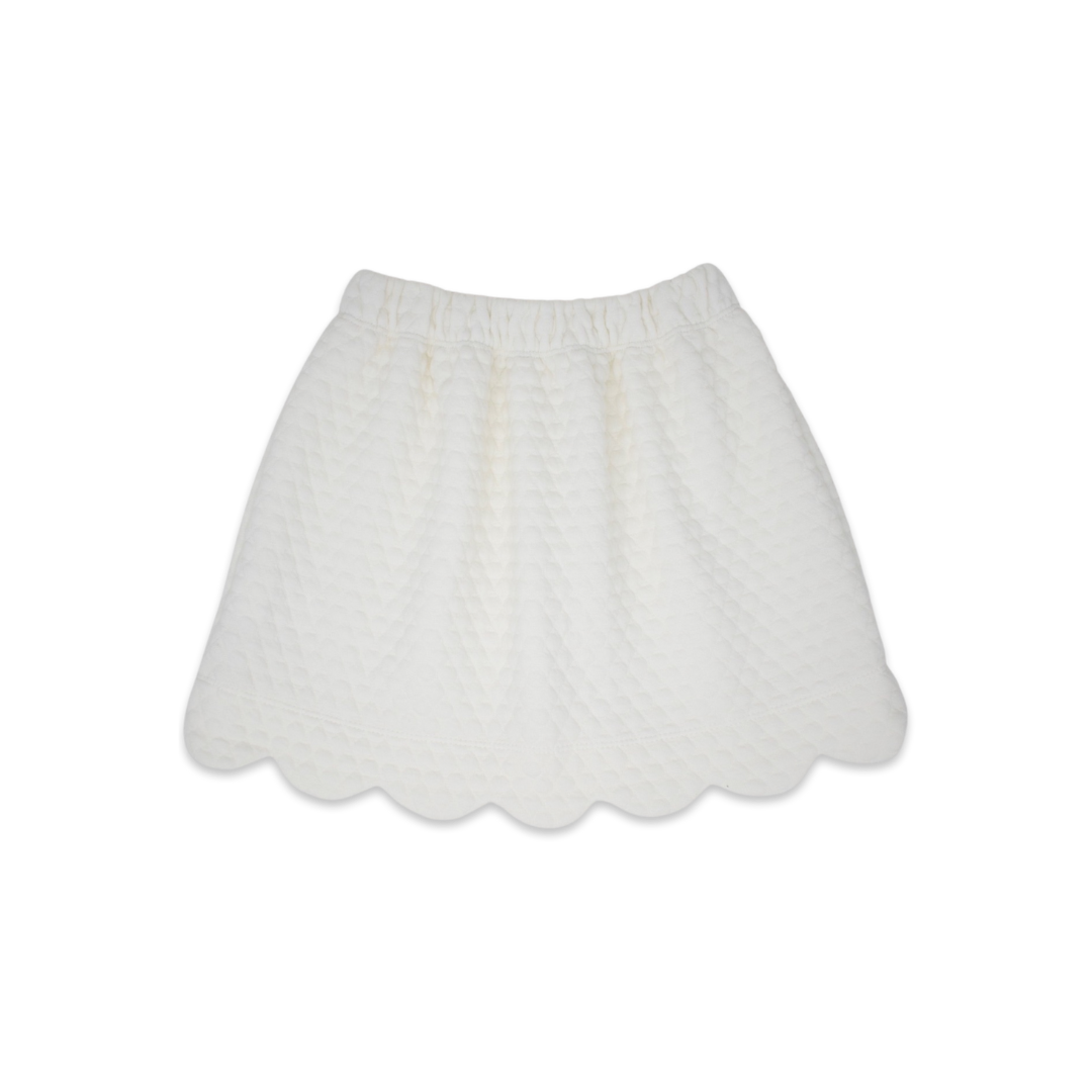 Susie Scallop Skirt - White Quilted