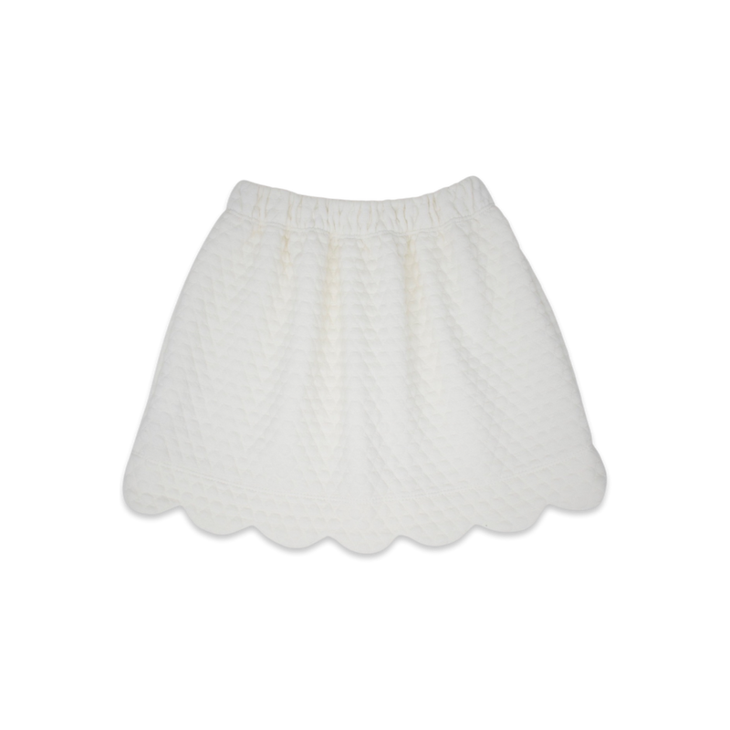 Susie Scallop Skirt - White Quilted