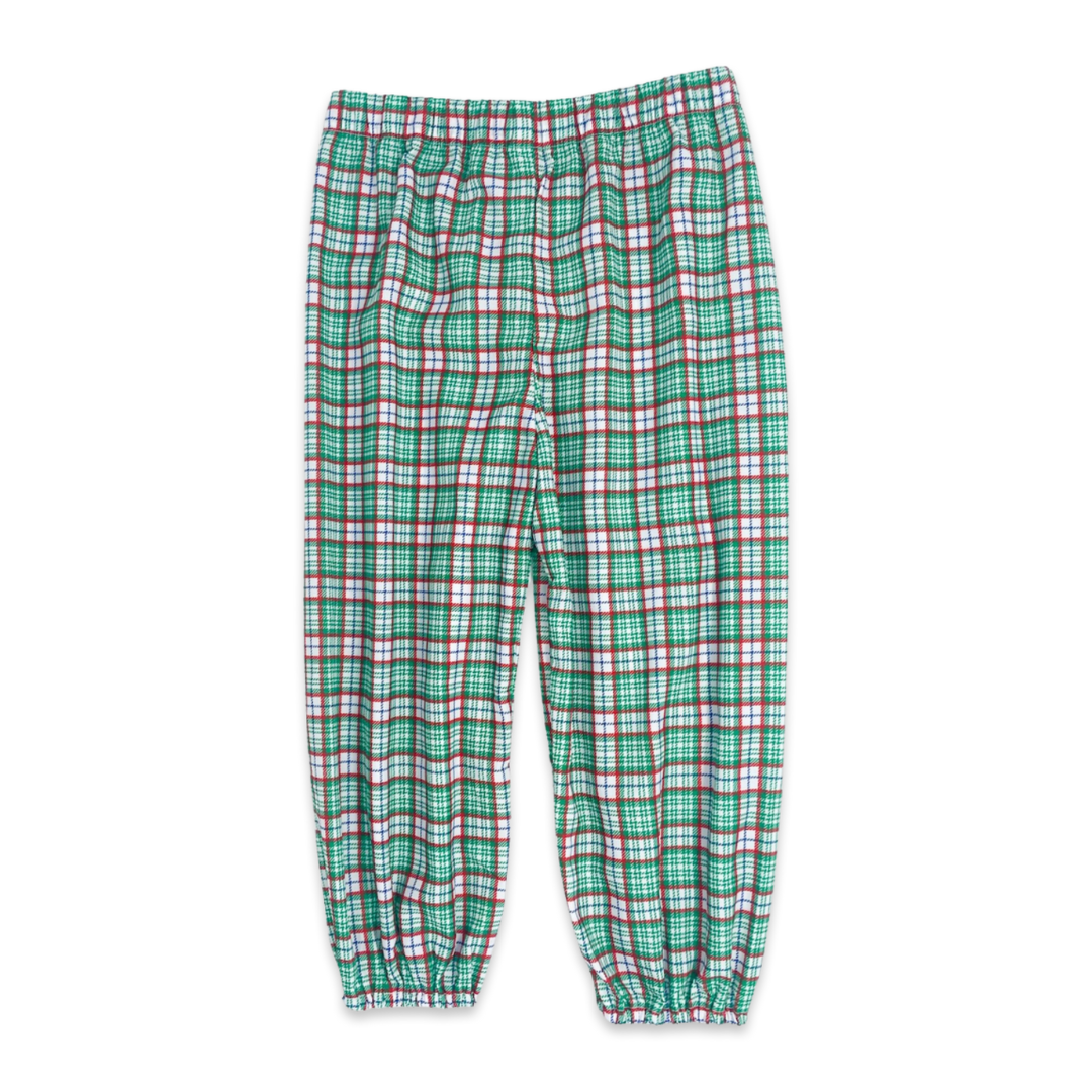 Garret Gathered Pant - Green Plaid