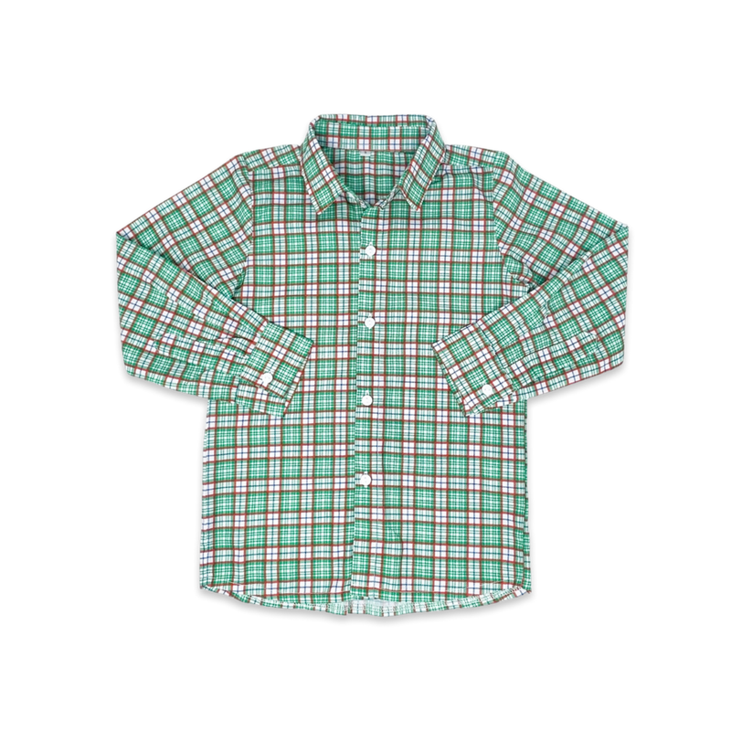 Brees Button Down - Green Plaid