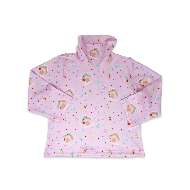 Tot Turtleneck - Pink Gingerbread