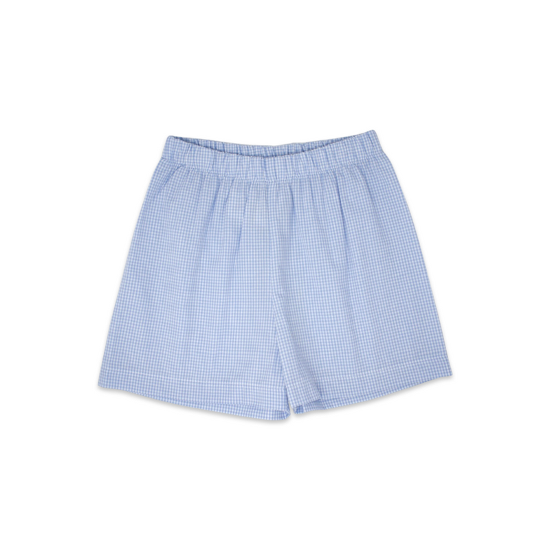 Stewart Short - Blue Minigingham Woven