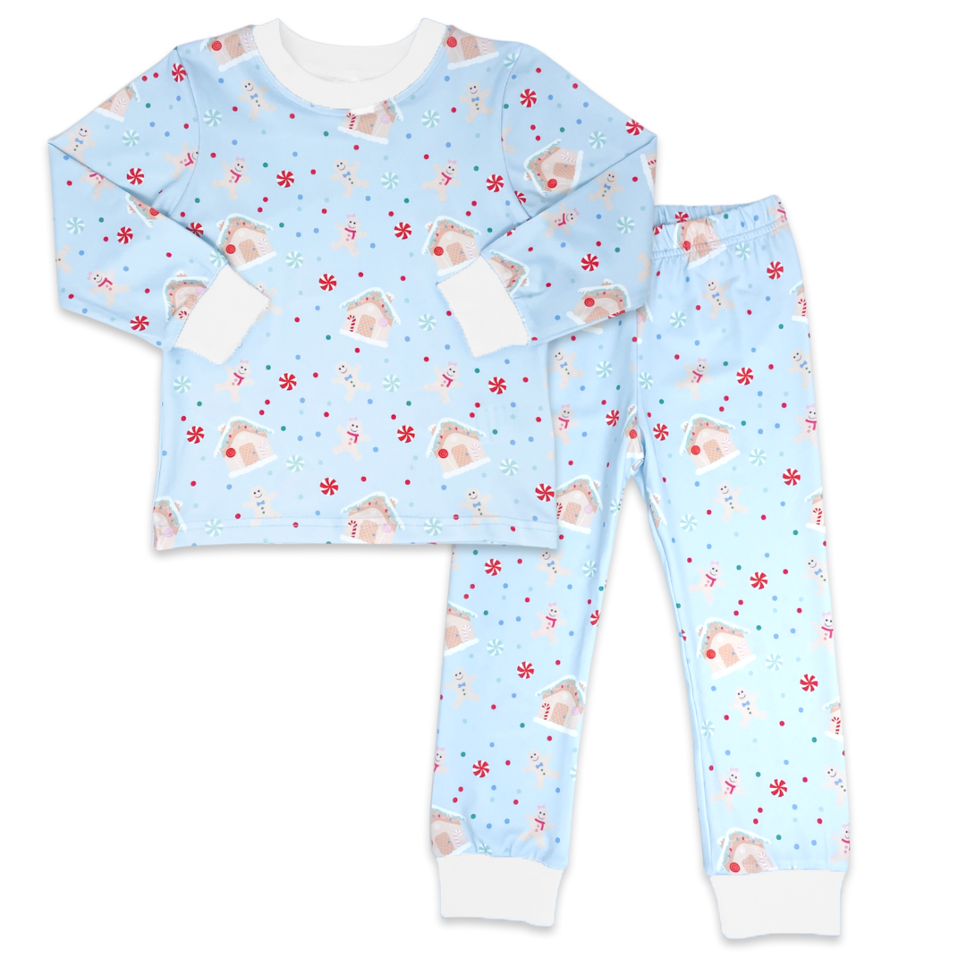 Sweet Pea PJ Set - Blue Gingerbread