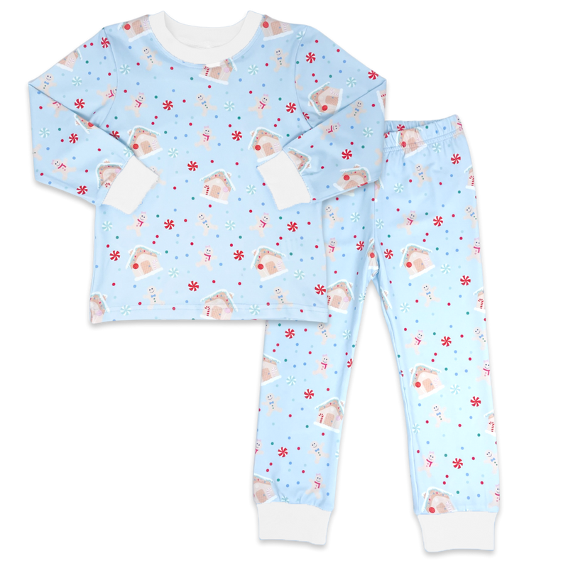 Sweet Pea PJ Set - Blue Gingerbread