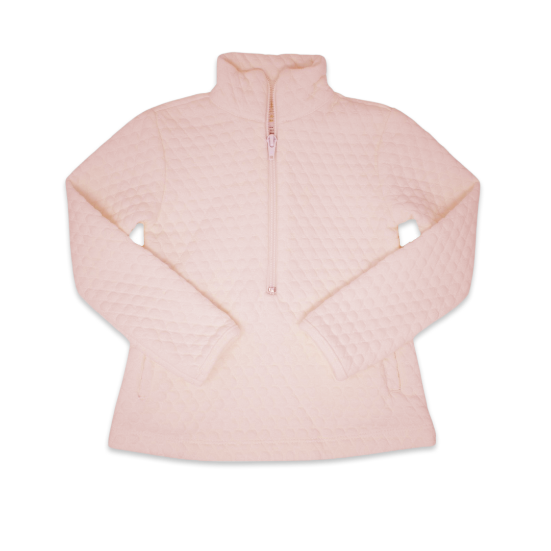 Heather Half Zip - Pink Quilted