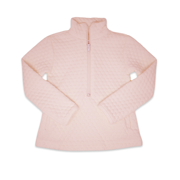 Heather Half Zip - Pink Quilted