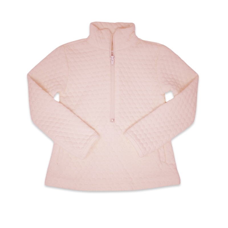 Heather Half Zip - Pink Quilted