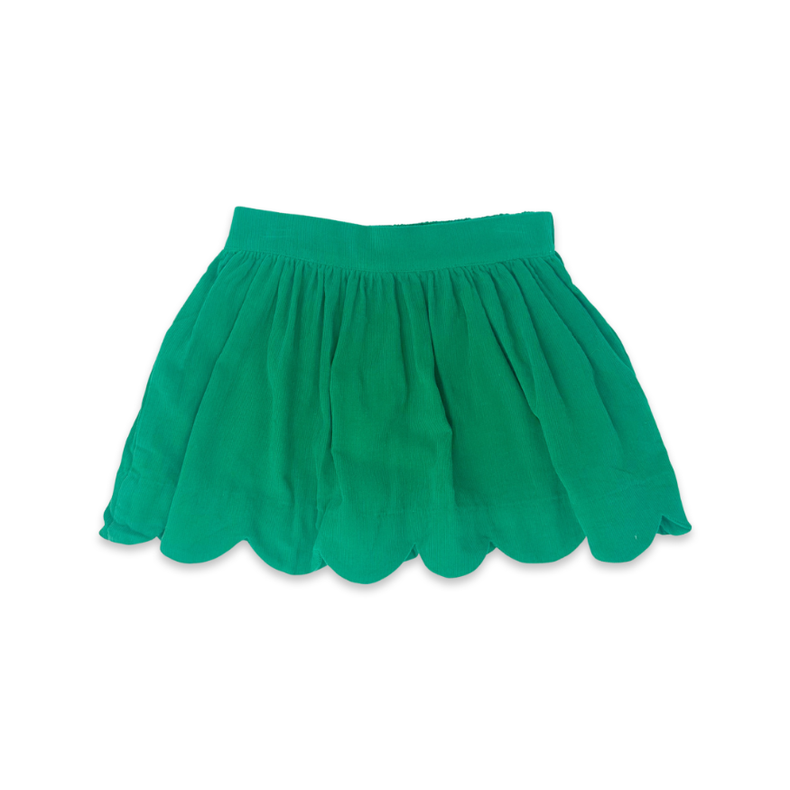 Susie Scallop Skirt - Green Cord