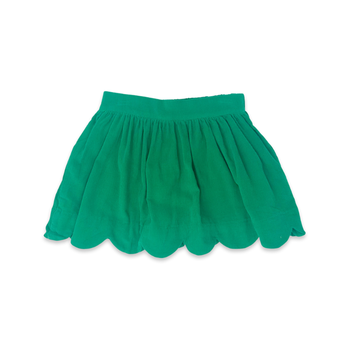 Susie Scallop Skirt - Green Cord