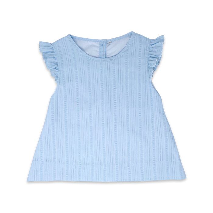 Angel Blouse - Blue Linen