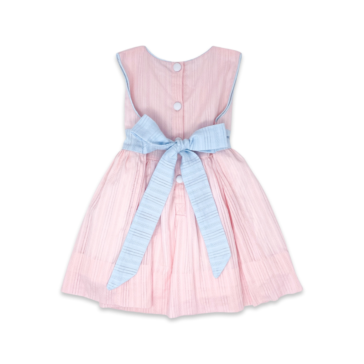 Blissful Band Dress - Pink Linen, Blue Linen