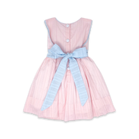 Blissful Band Dress - Pink Linen, Blue Linen