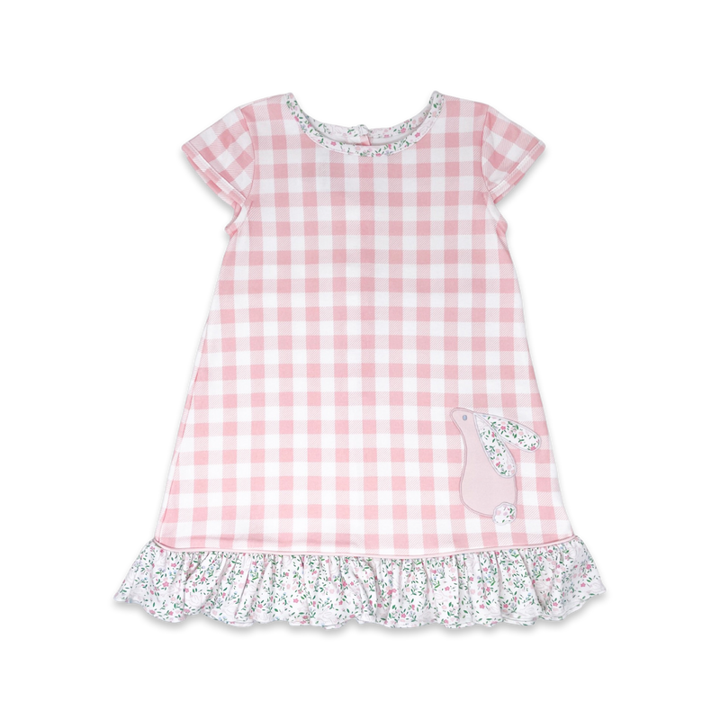 Mae Dress - Worthington Pink Buffalo Check, Bunny