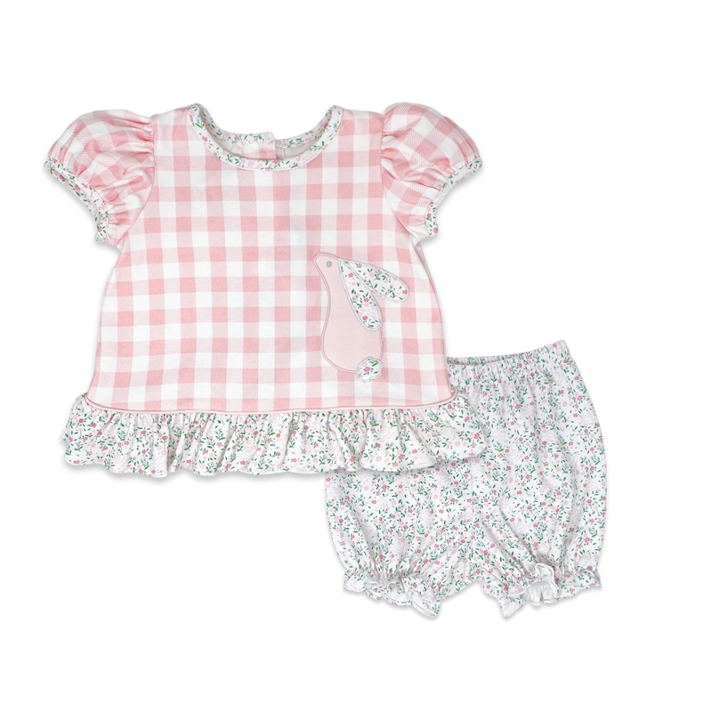 Miller Bloomer Set - Worthington Pink Buffalo Check, Bunny