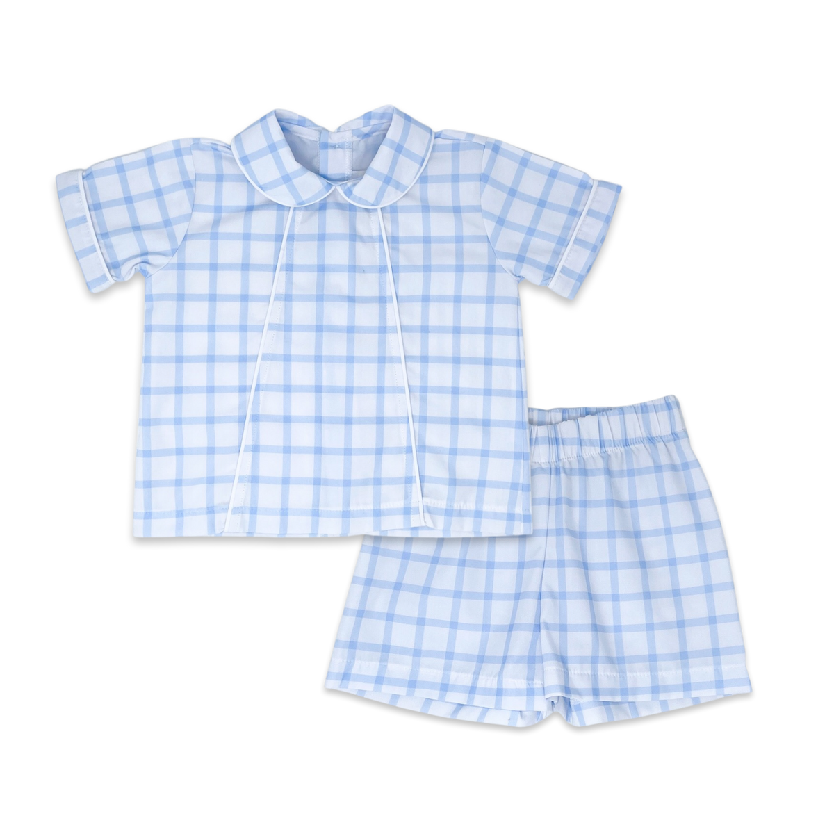 Adam Short Set - Whales Blue Windowpane