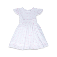 Blissful Band Dress - White and Pink Swiss Dot