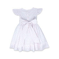 Blissful Band Dress - White and Pink Swiss Dot