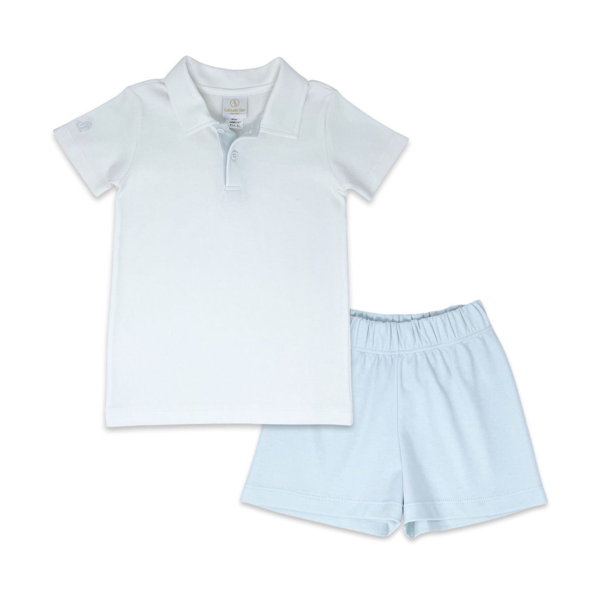 Parker Short Set - White, Park Pima Blue