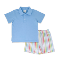 Parker Short Set - Baytown Blue, Rainbow