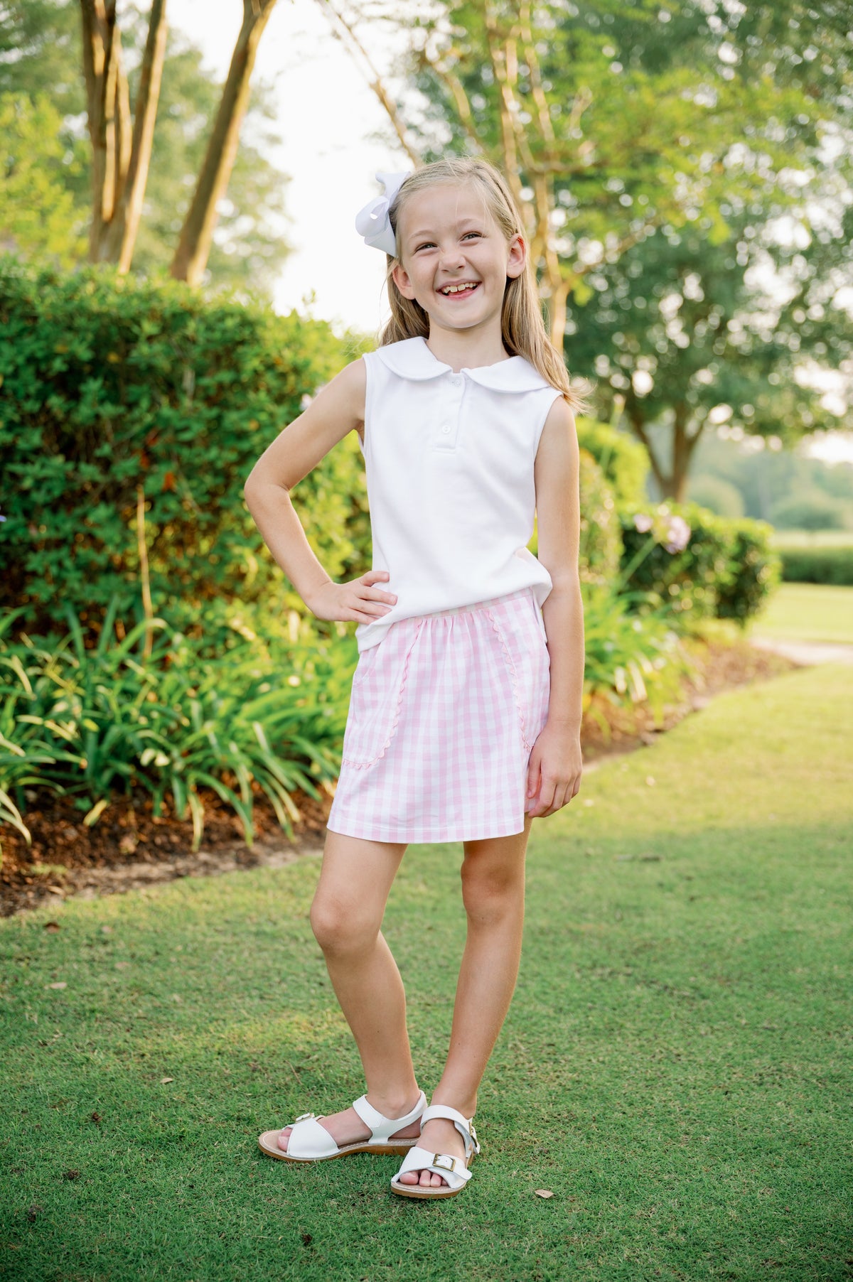 Isabella Skirt - Blushing Pink Buffalo Check