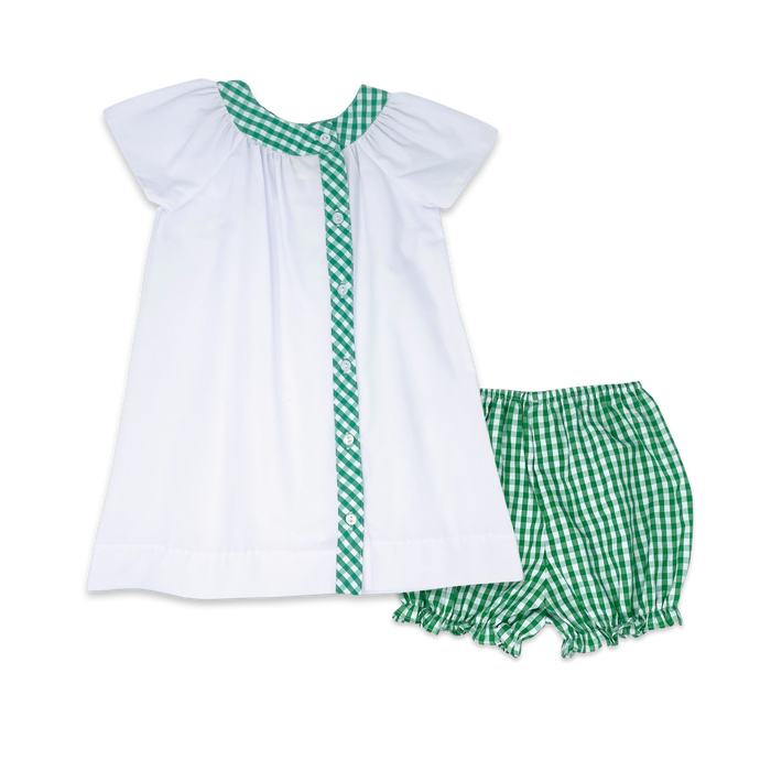 Blair Bloomer Set - White, Augusta Green Check