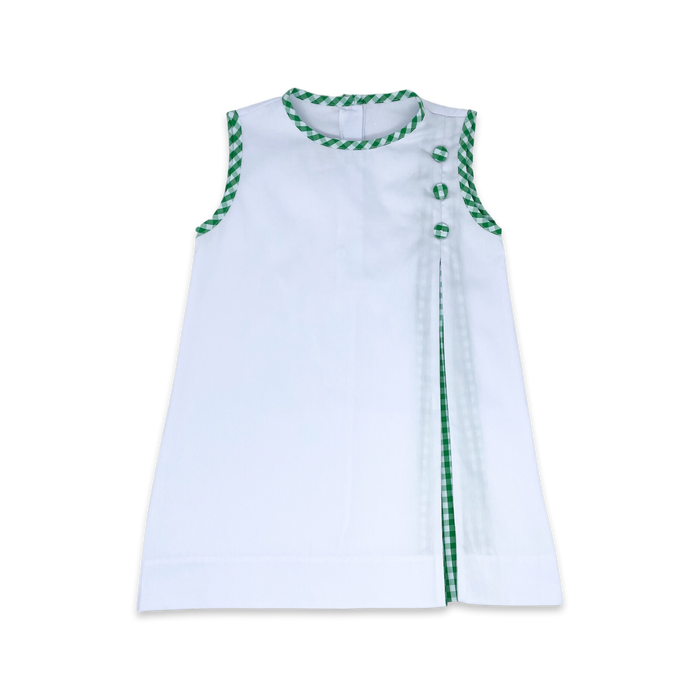 Phoebe Dress - White, Augusta Green Check