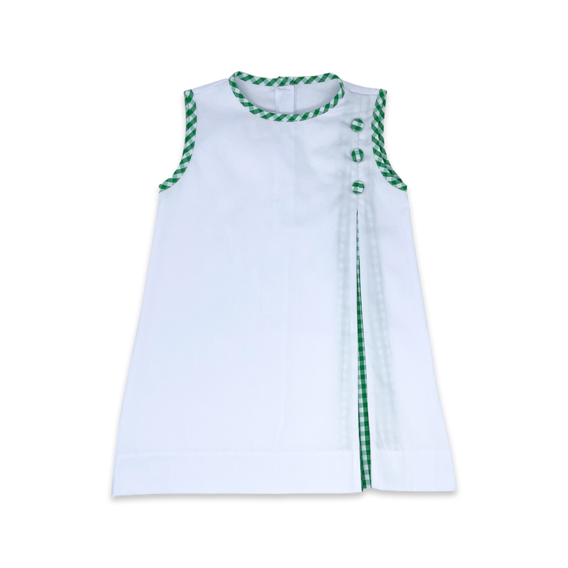 Phoebe Dress - White, Augusta Green Check