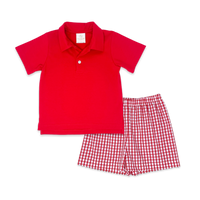 Parker Short Set - Red, Richmond Red Windowpane