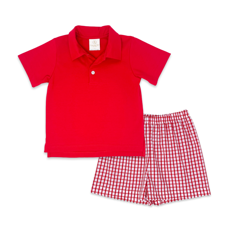 Parker Short Set - Red, Richmond Red Windowpane